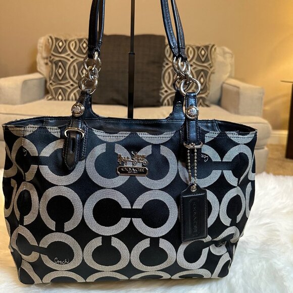 Coach Bag Black and Cream Shoulder Bag NWOT - Picture 2 of 12